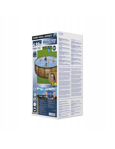 Solidny basen ogrodowy na stelażu z pompą filtrującą Bestway Power Steel Vista Series 488x122cm 6941607311332 10