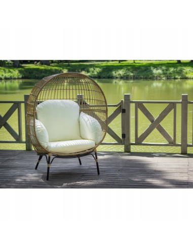 Technorattanowy fotel ogrodowy kokon ALESSIA Meven 112 × 93 × 152 cm 5902490781443 4
