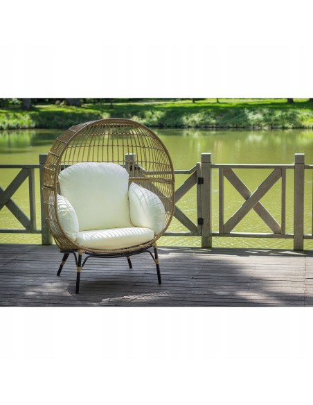 Technorattanowy fotel ogrodowy kokon ALESSIA Meven 112 × 93 × 152 cm 5902490781443 4