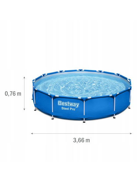 Łatwy w montażu basen ogrodowy na stelażu Bestway Steel Pro 366x76 cm 6942138972467 10