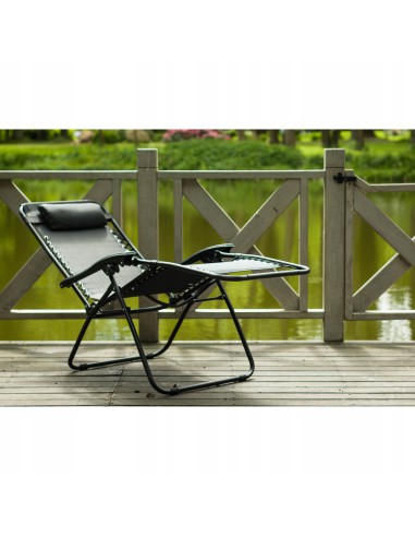 Rozkładany fotel ogrodowy GRAVITY Meven czarny 5902490744325 2