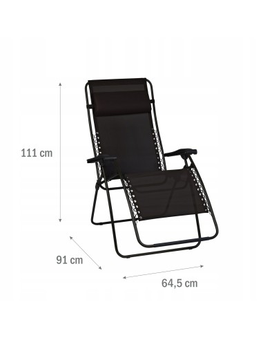 Rozkładany fotel ogrodowy GRAVITY Meven czarny 5902490744325 7