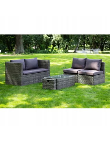 Stylowy komplet mebli ogrodowych SORRENTO Meven 2 fotele + sofa + 2 pufy + stolik 5900607534180 6