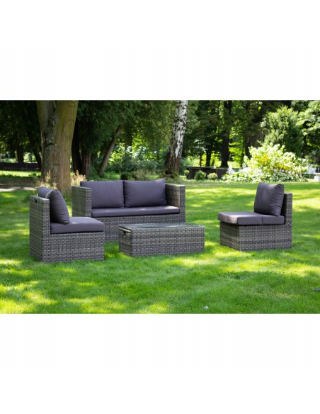Stylowy komplet mebli ogrodowych SORRENTO Meven 2 fotele + sofa + 2 pufy + stolik 5900607534180 7
