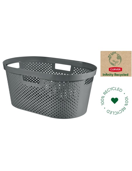 Szary pojemnik na pranie do magla 40l ciemny szary Curver Infinity Recycled 3253924755236 6