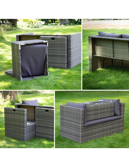Stylowy komplet mebli ogrodowych SORRENTO Meven 2 fotele + sofa + 2 pufy + stolik 5900607534180 9