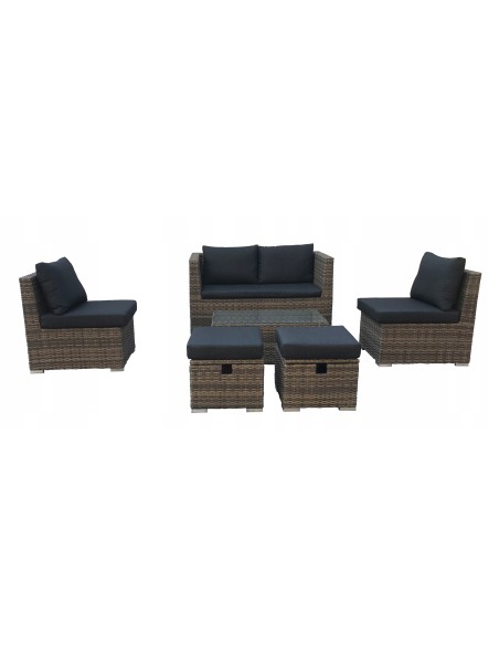 Stylowy komplet mebli ogrodowych SORRENTO Meven 2 fotele + sofa + 2 pufy + stolik 5900607534180 10