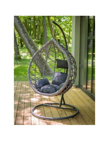 Szary fotel podwieszany kokon COPENHAGA Meven 102 x 195 cm 5902490745360 3