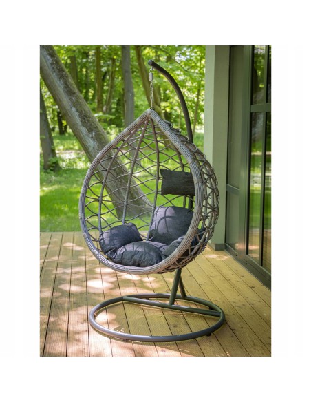 Szary fotel podwieszany kokon COPENHAGA Meven 102 x 195 cm 5902490745360 3