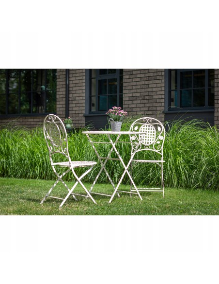 Metalowy zestaw mebli ogrodowych LAVENDER Meven, stolik + 2 krzesła 5902490744288 2