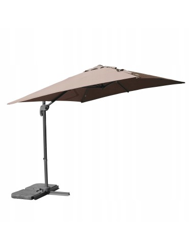 Brązowy parasol ogrodowy z wysięgnikiem Meven PLATINUM mokka, 250 x 250 x 260 cm 5902490786806