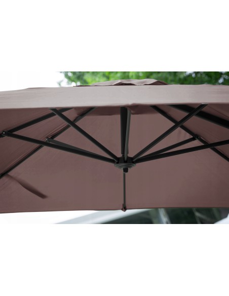 Brązowy parasol ogrodowy z wysięgnikiem Meven PLATINUM mokka, 250 x 250 x 260 cm 5902490786806 7