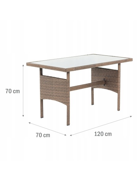 Technorattanowy komplet mebli Meven 2 x fotel + 2 x pufa + sofa + stół 5902490785304 7