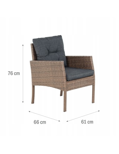 Technorattanowy komplet mebli Meven 2 x fotel + 2 x pufa + sofa + stół 5902490785304 14