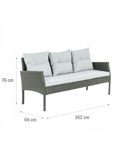 Funkcjonalny zestaw mebli ogrodowych Meven 2 x fotel + 2 x pufa + sofa + stół 5902490785335 5