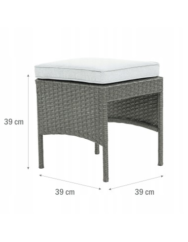Funkcjonalny zestaw mebli ogrodowych Meven 2 x fotel + 2 x pufa + sofa + stół 5902490785335 15
