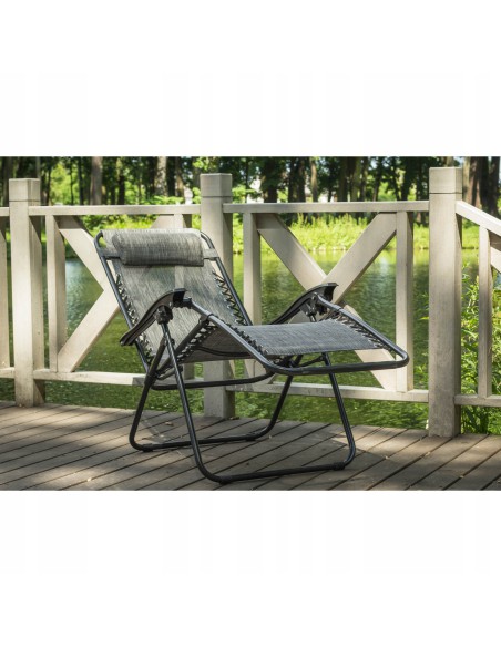 Wytrzymały fotel ogrodowy leżak ZERO Meven czarny, 175 x 65 x 108 cm 5902490785502 3