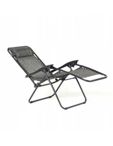 Wytrzymały fotel ogrodowy leżak ZERO Meven czarny, 175 x 65 x 108 cm 5902490785502