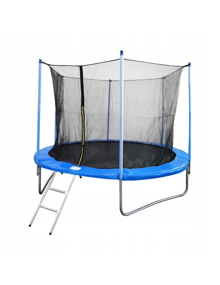 Bezpieczna okrągła trampolina ogrodowa z siatką i drabinką Meven, 366 cm 5900607539963 4