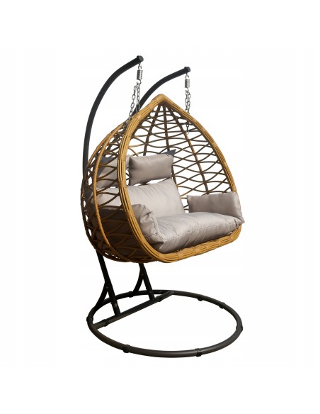 Elegancki fotel podwieszany kokon do ogrodu, na taras CELESTE DUO Meven 130 × 73 × 118 cm 5902490746114