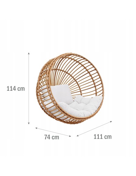 Okrągły fotel podwieszany, kokon STELLA Meven 105 × 195 cm 5900607539987 3