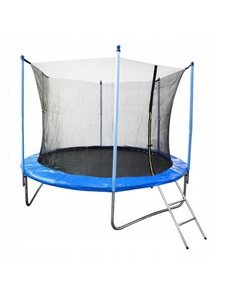Wytrzymała okrągła trampolina dla dzieci z siatką i drabinką Meven, 244 cm 5900607539949