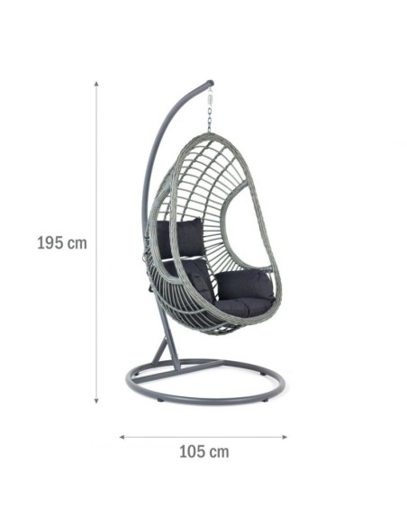 Antracytowy fotel podwieszany kokon MIA SCANDIC Meven 105 × 195 cm 5902490742871 5