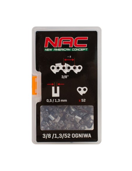 Oryginalny łańcuch tnący NAC 14" 52 ogniwa 3/8×1,3 5902490724136