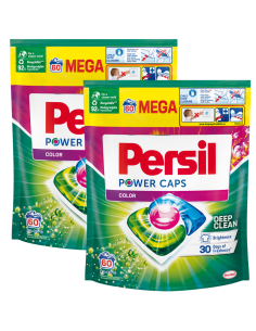 Wydajny zestaw kapsułek do prania ubrań kolorowych Persil Power Caps 120 prań 9000101804294