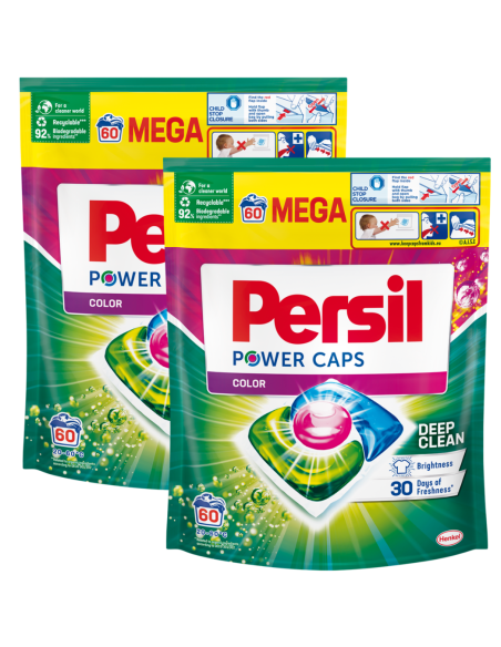 Wydajny zestaw kapsułek do prania ubrań kolorowych Persil Power Caps 120 prań 9000101804294