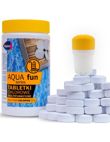 Skuteczne multifunkcyjne chlorowe tabletki do basenu Stapar Aqua Fun 50x20g 5902349681191