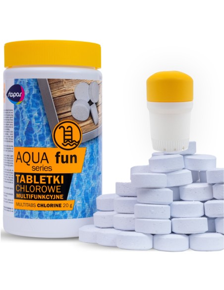 Skuteczne multifunkcyjne chlorowe tabletki do basenu Stapar Aqua Fun 50x20g 5902349681191