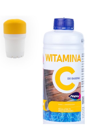 Łatwa w użyciu witamina C w płynie do basenu Stapar Aqua fun 1l + bojka gratis 5902349682730