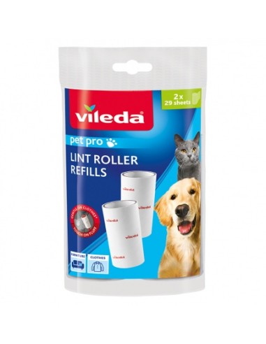 Skuteczne wkłady do rolki do usuwania sierści, włosów i drobinek brudu Vileda Pet Pro 2 szt. 8001940007922 2