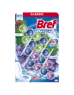 Skuteczne kostki do WC Bref Power Aktiv Sosnowy Las + Lawendowe 2 x 2x50g 9000101317077