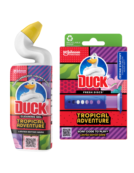 Praktyczny zestaw do czyszczenia WC Duck Tropical Adventure zestaw startowy + żel 5000204345179
