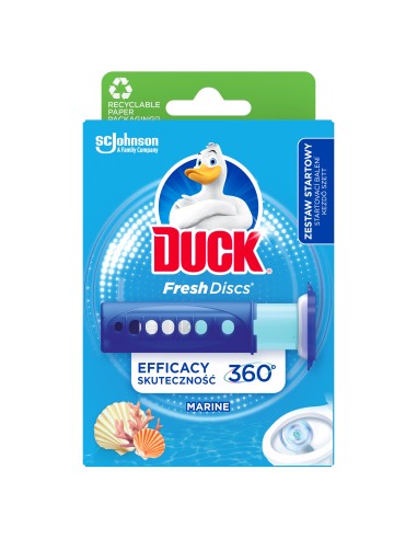 Praktyczny zestaw do czyszczenia toalety Duck o zapachu morskim - Krążki żelowe + Zapas + Żel czyszczący 5000204338959 2