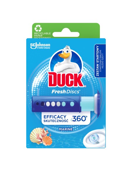 Praktyczny zestaw do czyszczenia toalety Duck o zapachu morskim - Krążki żelowe + Zapas + Żel czyszczący 5000204338959 2