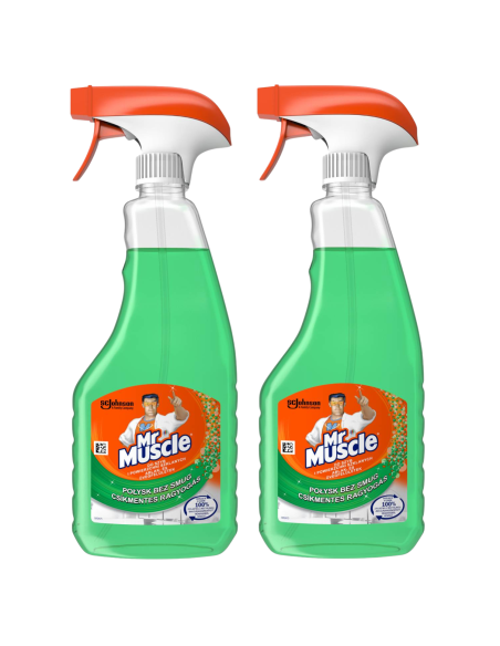 Skuteczny płyn do czyszczenia szyb i powierzchni szklanych Mr Muscle® 2 x 500 ml 8711800139266