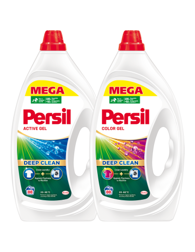 Wydajny zestaw żeli do prania Persil Gel do kolorów 88 prań + Persil Gel uniwersalny 88 prań 9000101566086