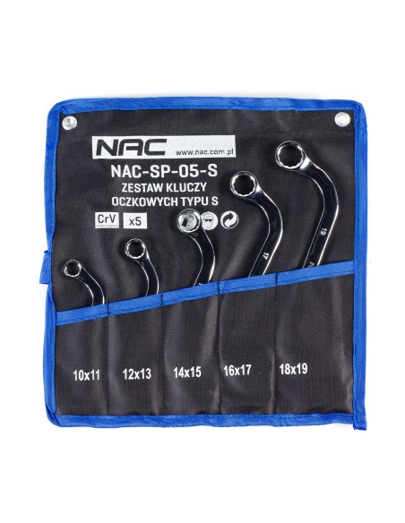 Praktyczny zestaw 5 kluczy oczkowych typu "S" w etui NAC-SP-05-S 5905842511798 2