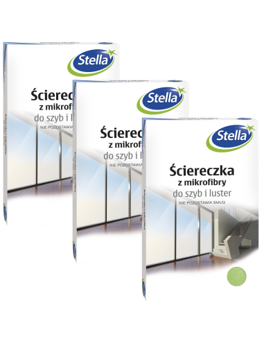 Skuteczna ściereczka z mikrofibry do czyszczenia szyb i luster Stella 30 cm x 40 cm, 3 szt. 5903936005710