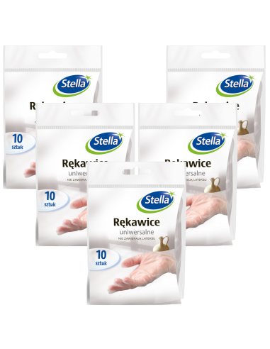 Przezroczyste rękawice winylowe Stella 10 szt. 5 opakowań 5903936002375