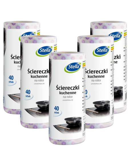 Wszechstronne ściereczki kuchenne na rolce Stella 40 szt. 5 rolek 5903936012954