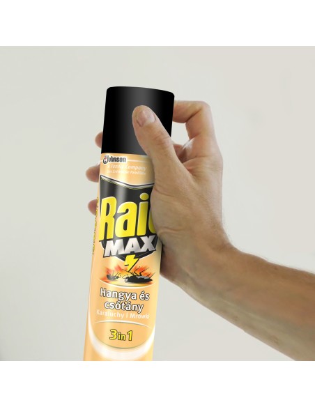 Natychmiastowy spray owadobójczy przeciw karaluchom i mrówkom Raid Max 400ml 8711800137866 3