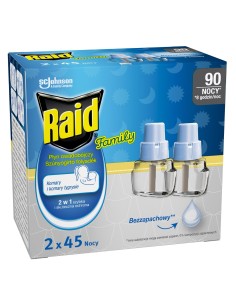 Duży zestaw płynów owadobójczych przeciw komarom Raid Family, 3x zapas podwójny 5905718981212 2