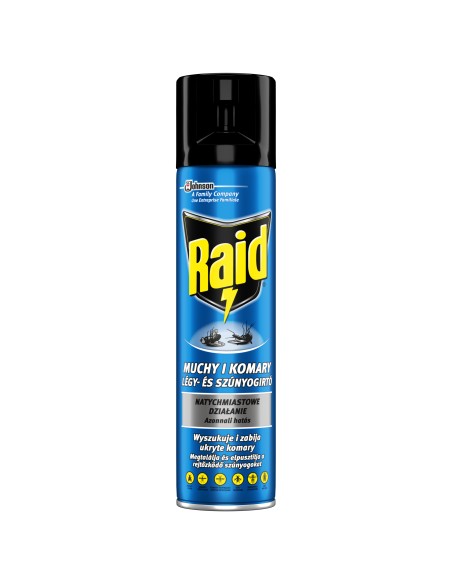 Natychmiastowy spray przeciw muchom, komarom, osom i innym owadom latającym Raid 3x 400 ml 8711800137873 2