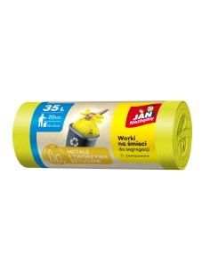 Żółte worki na śmieci Jan Niezbędny 35L 20 szt. 5900536282503