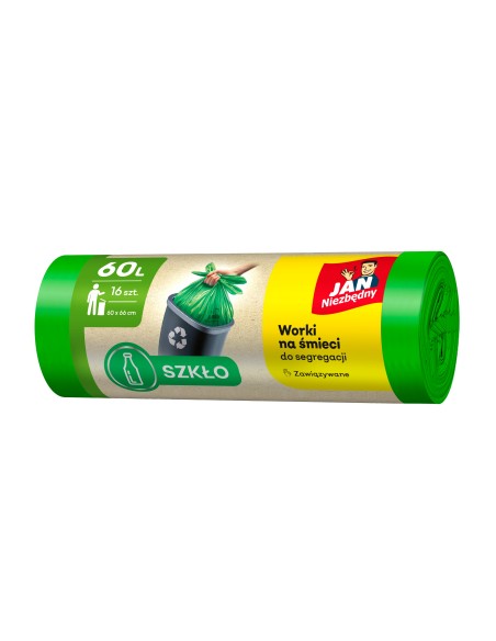 Zielone worki na śmieci Jan Niezbędny 60L 16 szt. 5900536340777