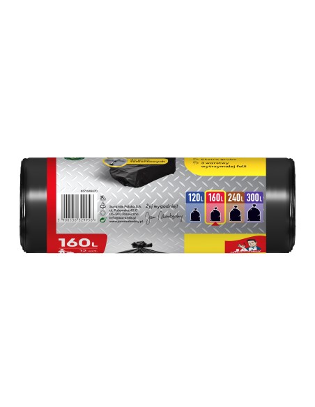 Ekstra grube worki na śmieci, odpady budowlane Jan Niezbędny 160L 12szt. 5900536329956 2